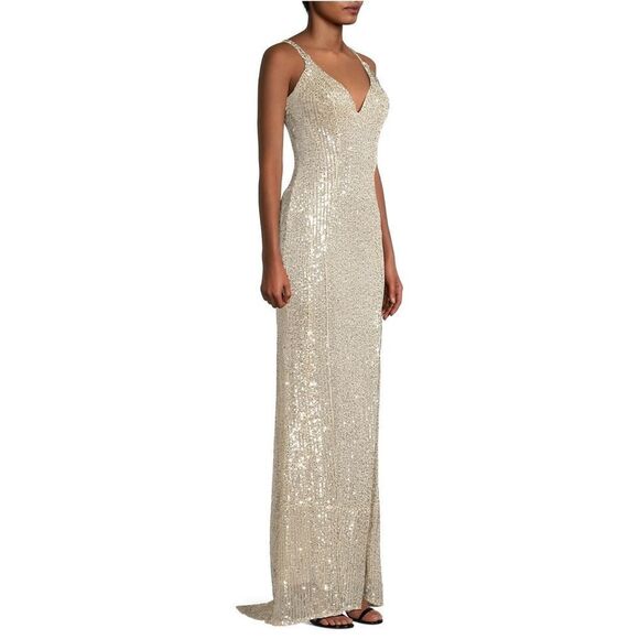 Mac Duggal Ieena Sequin V-Neck Gown size 2 - Picture 4 of 12